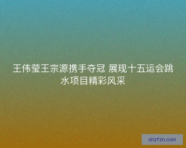 王伟莹王宗源携手夺冠 展现十五运会跳水项目精彩风采
